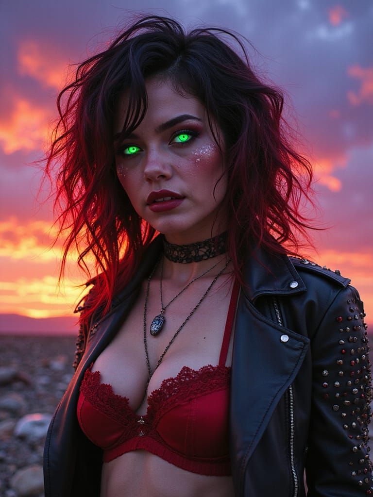 Cyberpunk Ghoul in Apocalypse Landscape