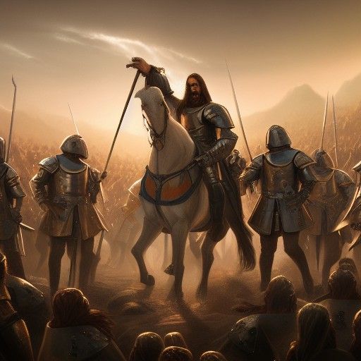 Jesus Christ Leads Knight Army: Fantasy Art