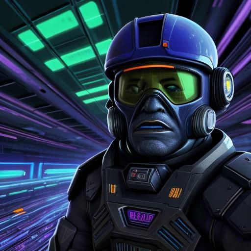 Sci-Fi Movie Scene in 1990s VHS Vaporwave Style