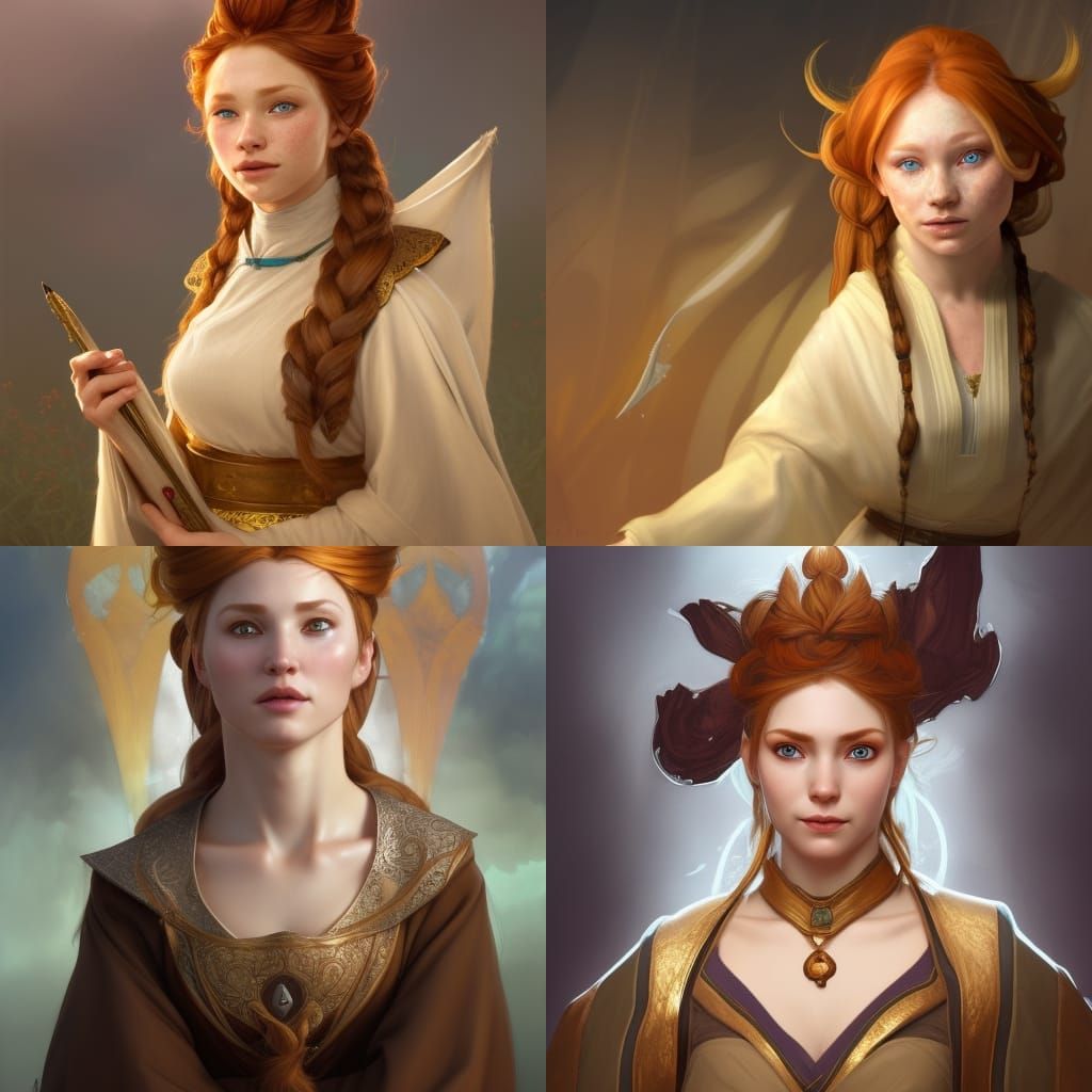 Gnome Cleric Portrait in Hyperdetailed Fantasy Art