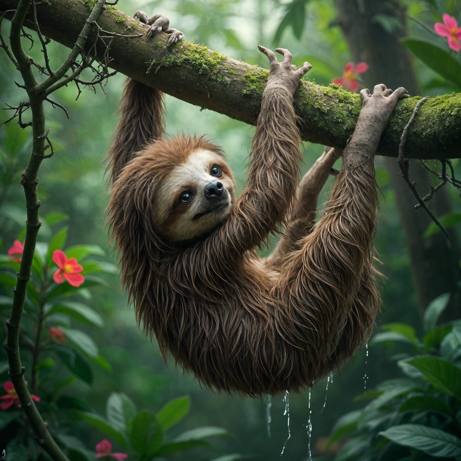 Sloth in Rainforest Habitat