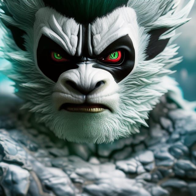 Hyperrealistic Lemur Portrait in Biopunk Style