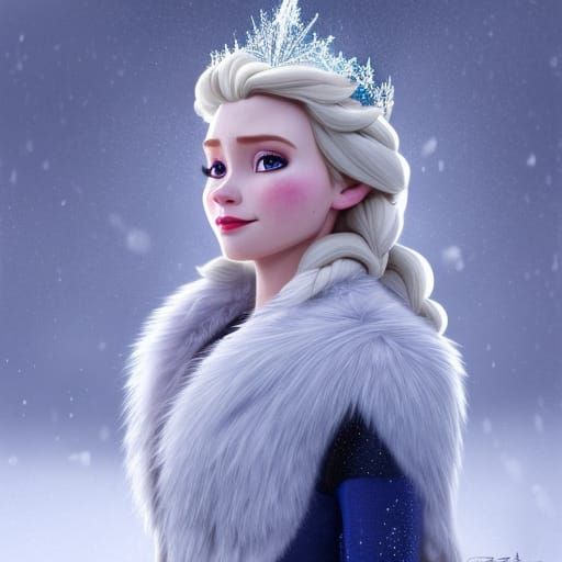 Armored Queen Elsa in Winter Portrait