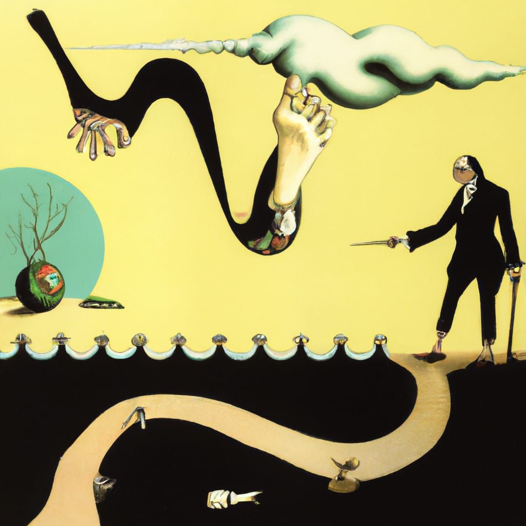 Surreal Endless Walk: A Salvador Dali Painting