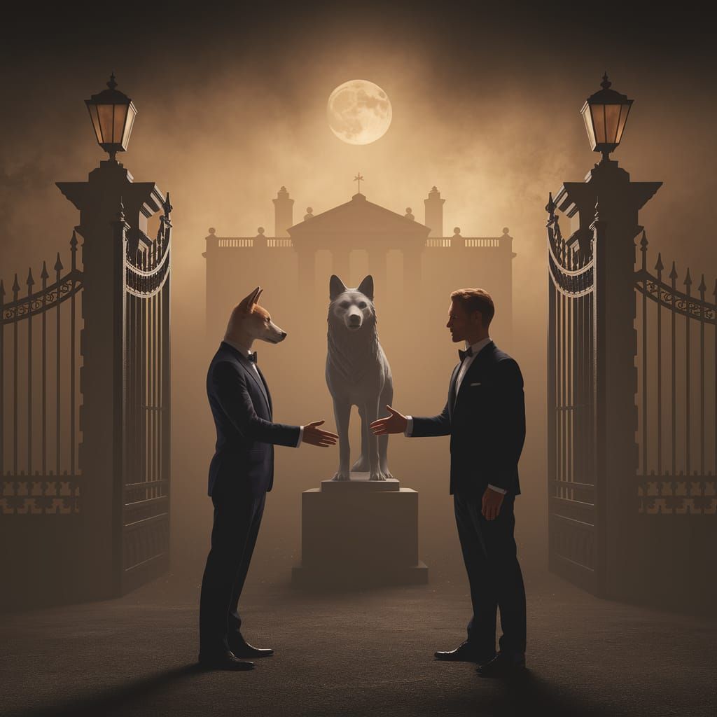 Majestic Wolves and Foxes in Elegant Evening Attire