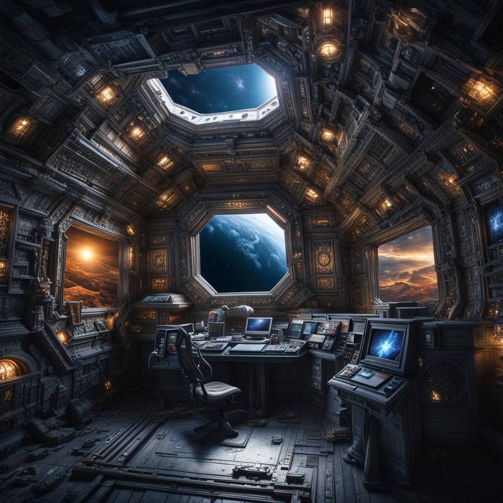 Hyperrealistic Space Scene in Sharp Focus