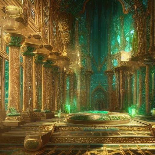 Translucent Emerald Crystal Digital Matte Painting