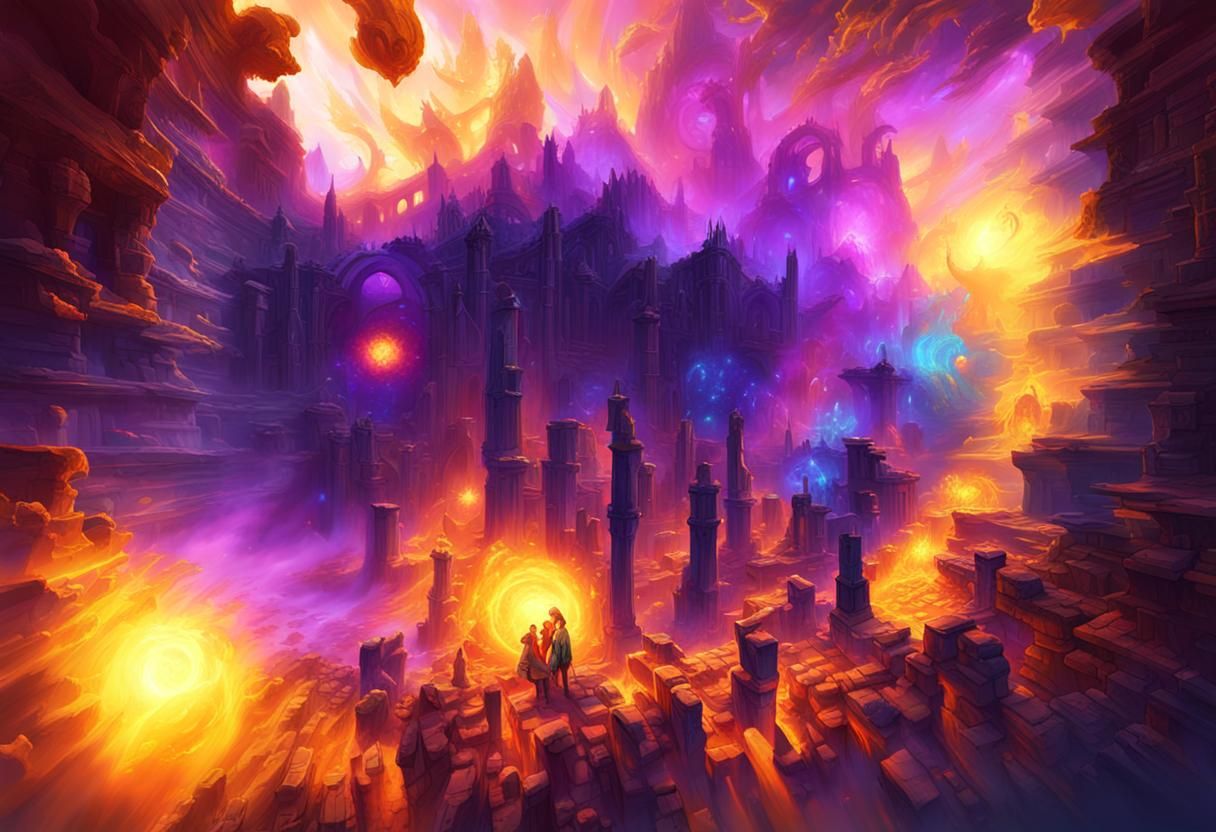 Glowing Portal Erupts in Fantasy Ruins: Concept Art