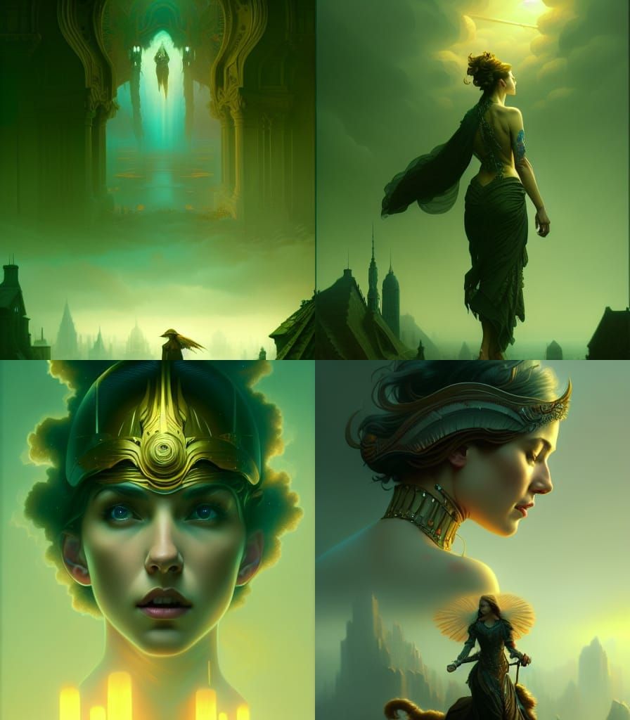 Dramatic Digital Portrait in Maximalist Style