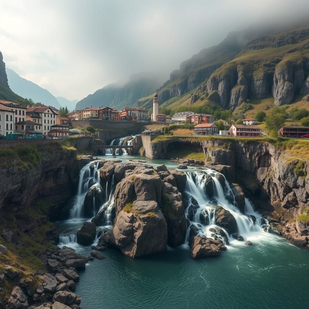 Town Built Around Majestic Waterfall Dam in Basalt