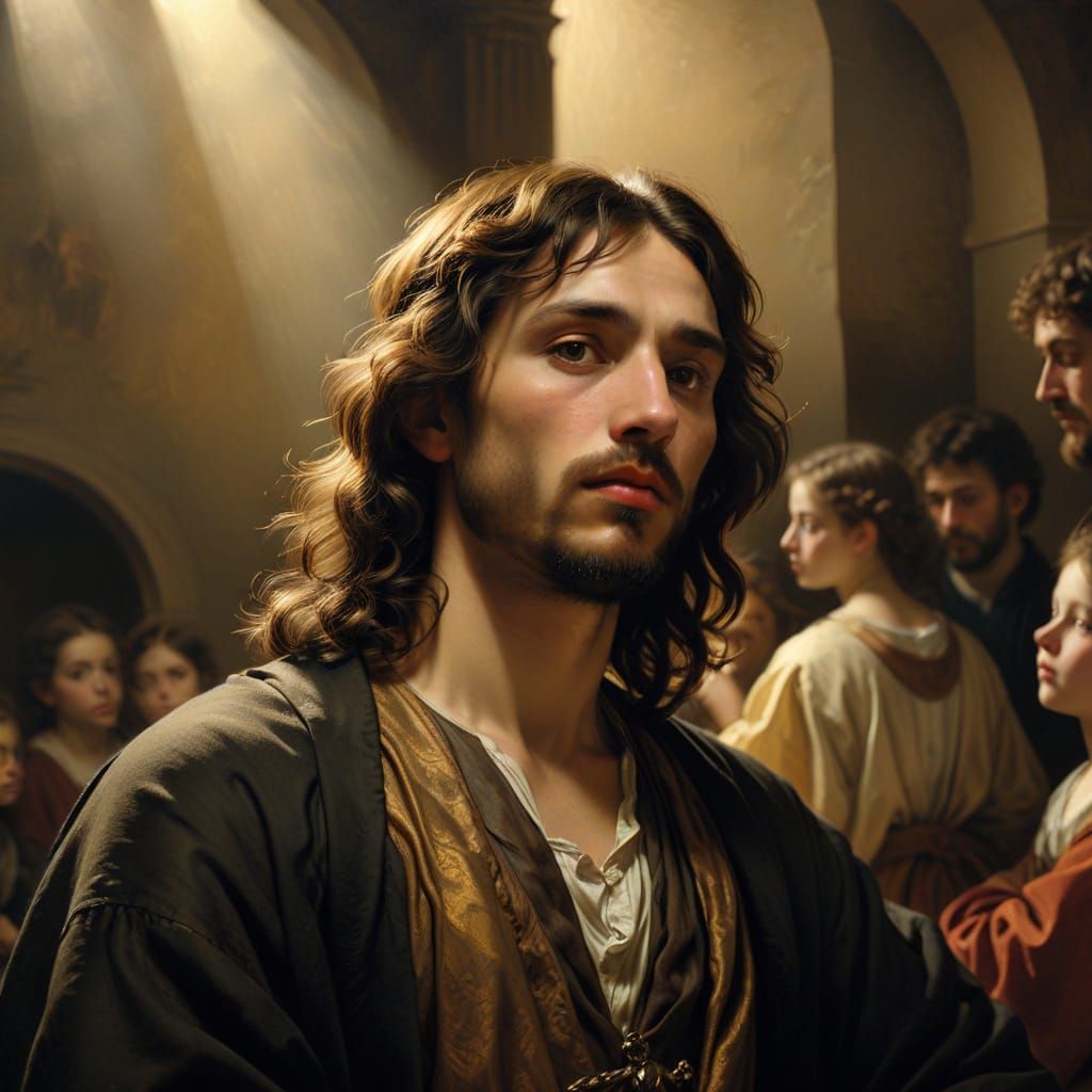 Serene Flemish Baroque Portrait of Jesus in Gentle Warmth