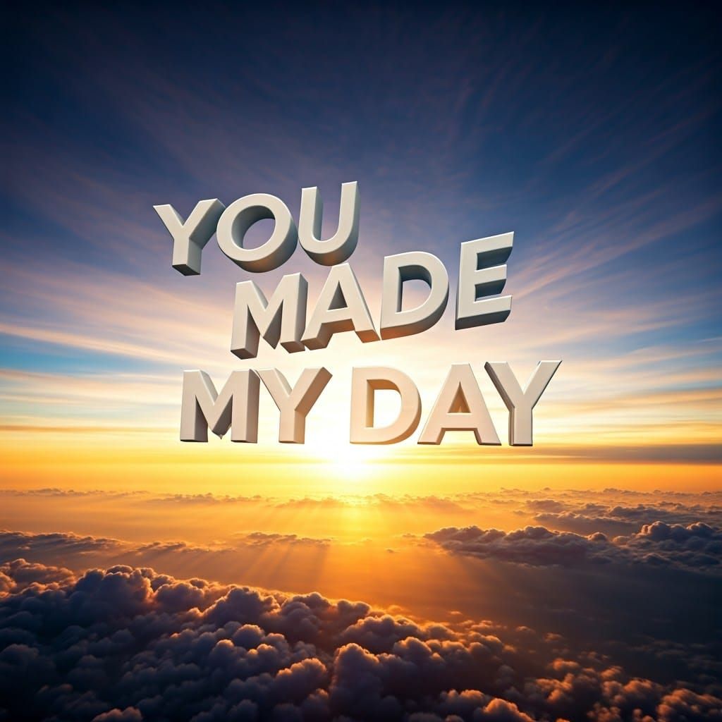 3D Text Art in Brilliant Sky