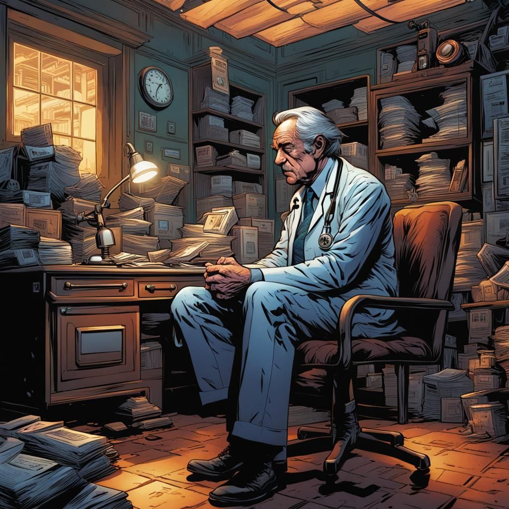 Doctor and Patient in Comic Book Art Style