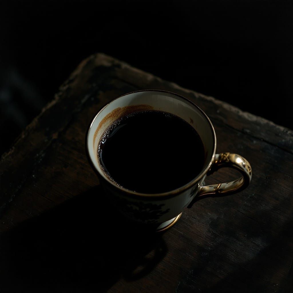 A Moody Espresso Cup in a Dramatic Still Life