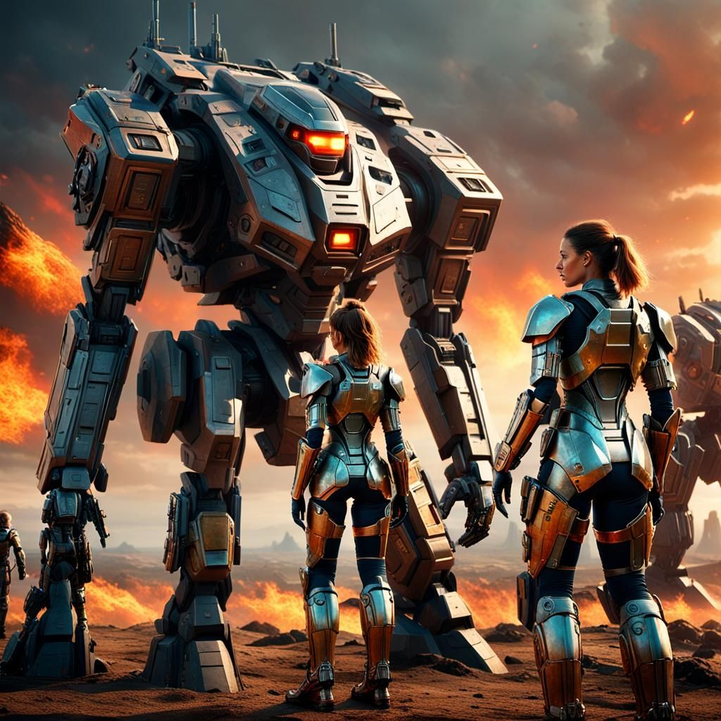 Epic Futuristic Battle Scene