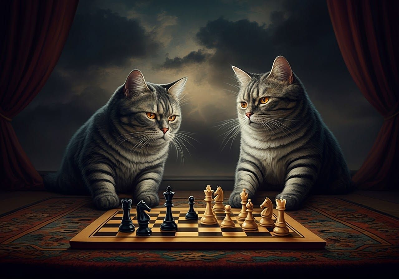 Velvet Kerfluffles Play Chess: A Whimsical Portrait