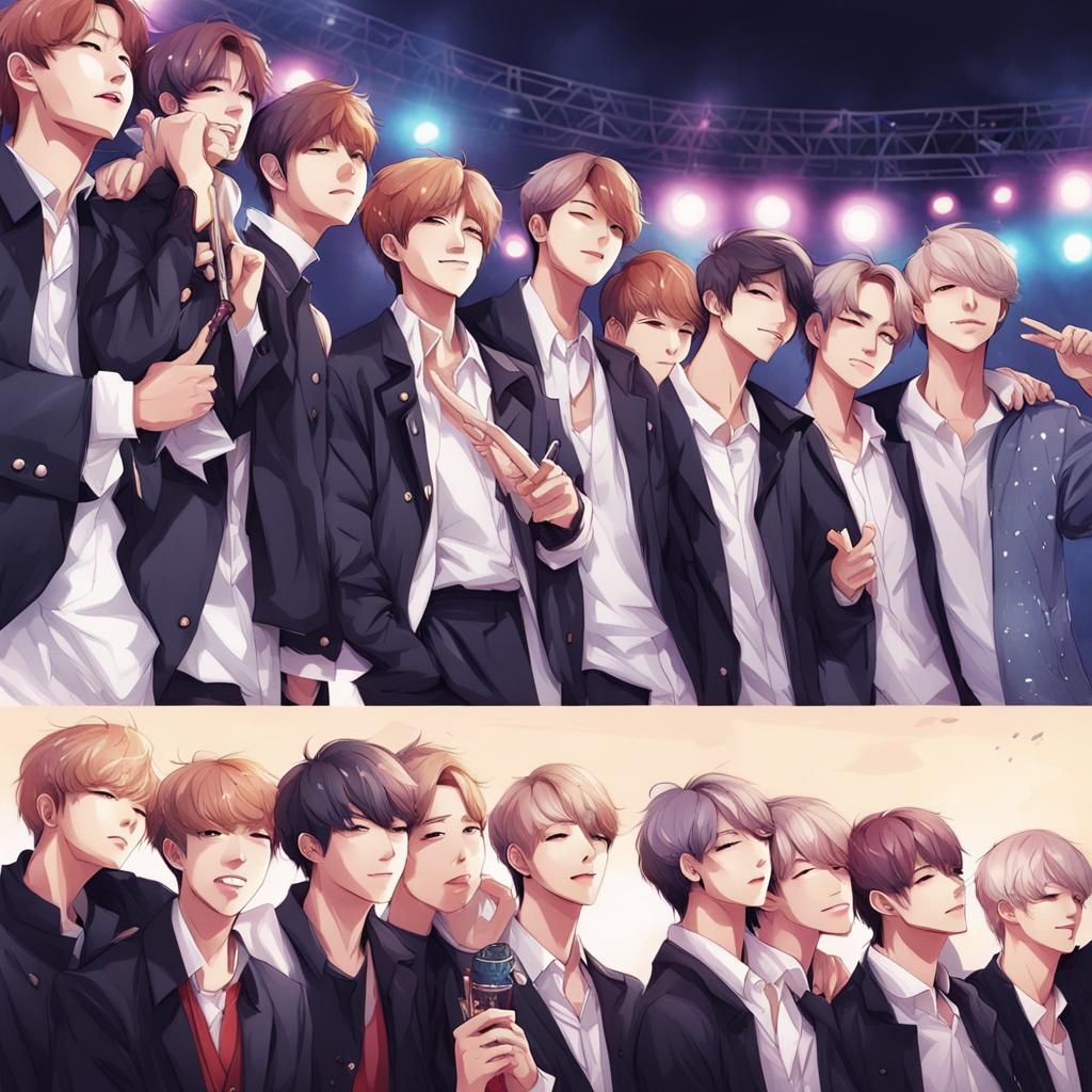 BTS Concert in Anime Style