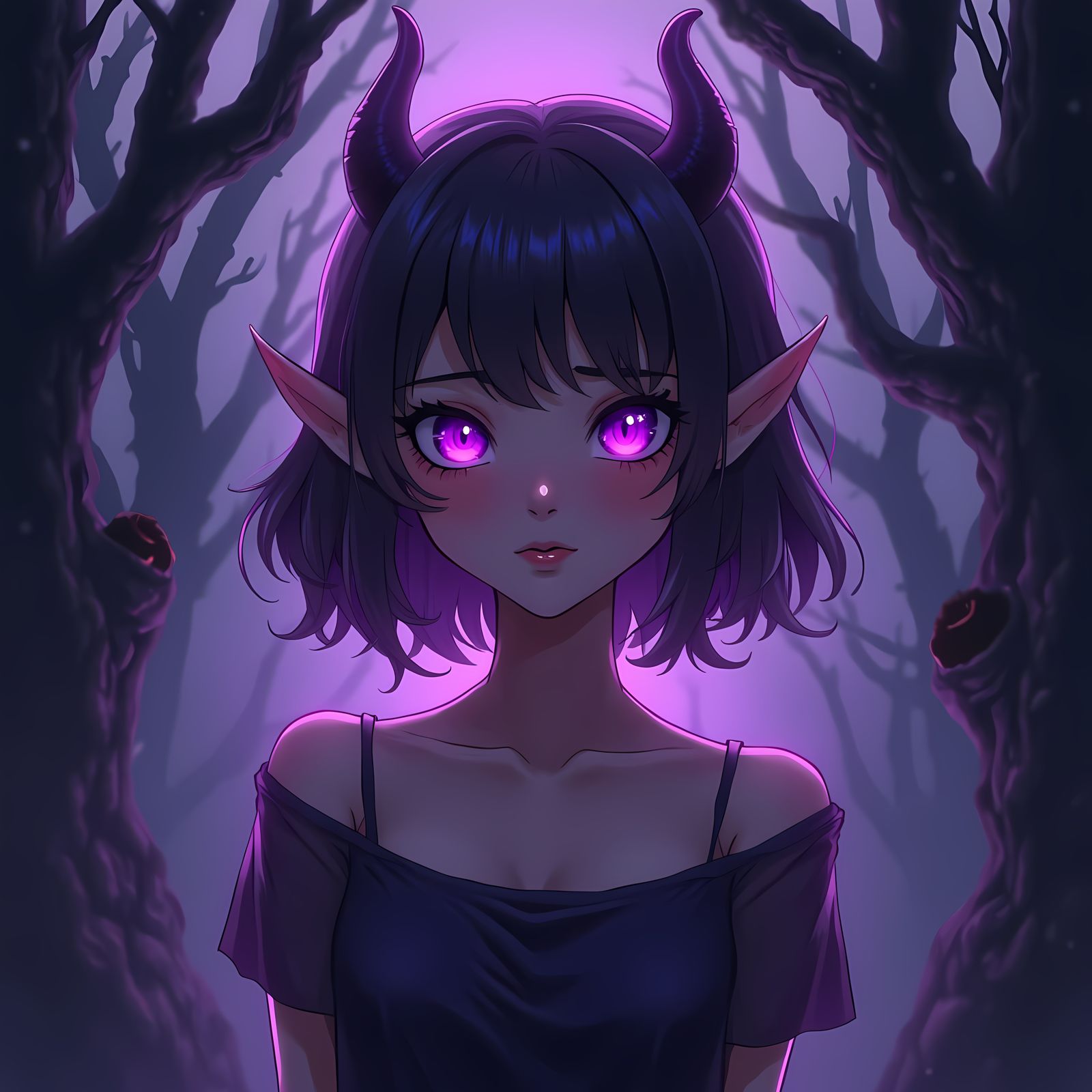 Surreal Anime Goddess Emerges from Mystic Fog