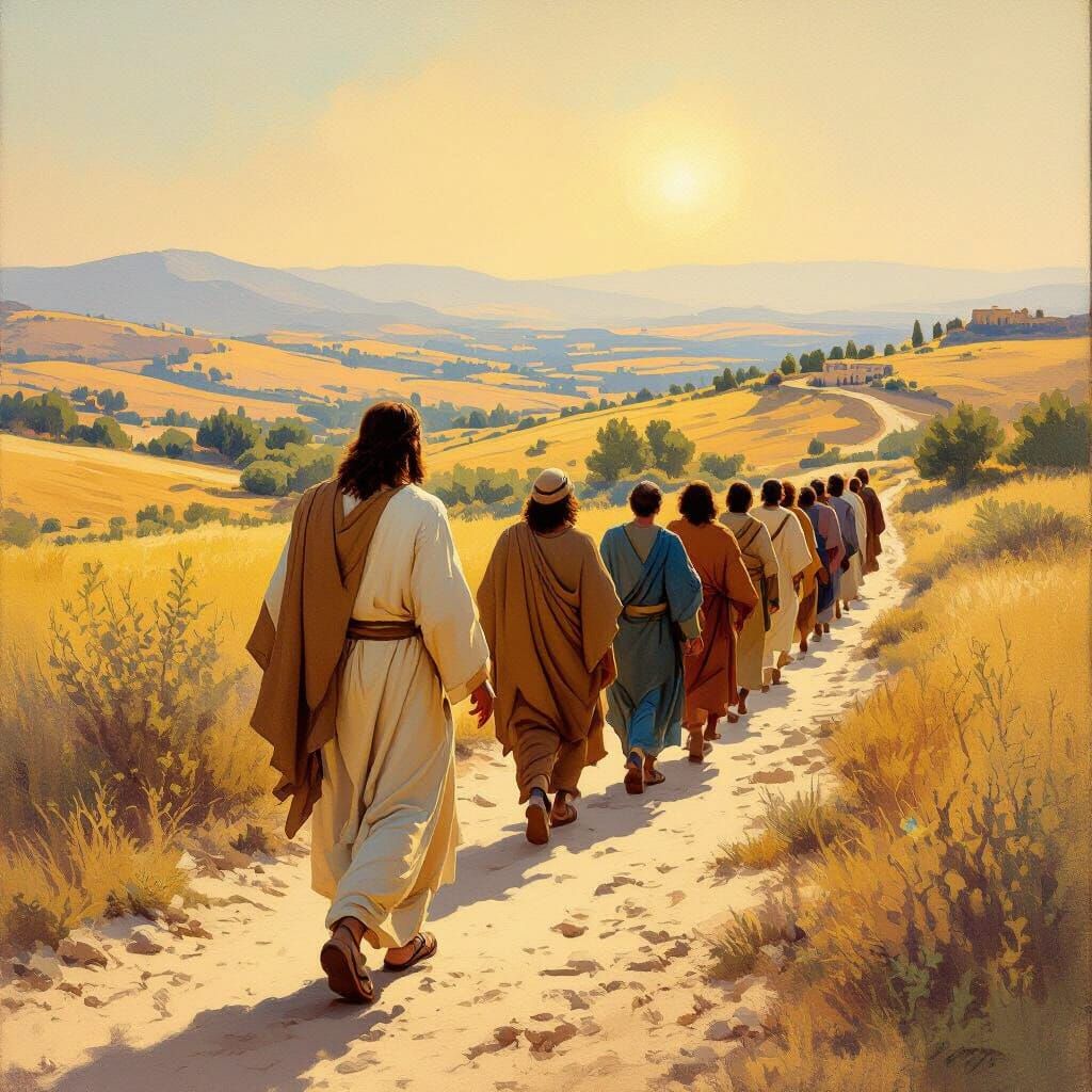Jesus and Disciples Journey Through Ancient Israel