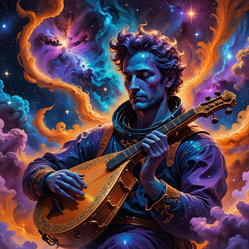 Orpheus Nebula in Space as Digital Painting