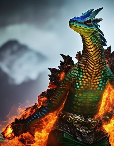 Lava Lizard Barbarian