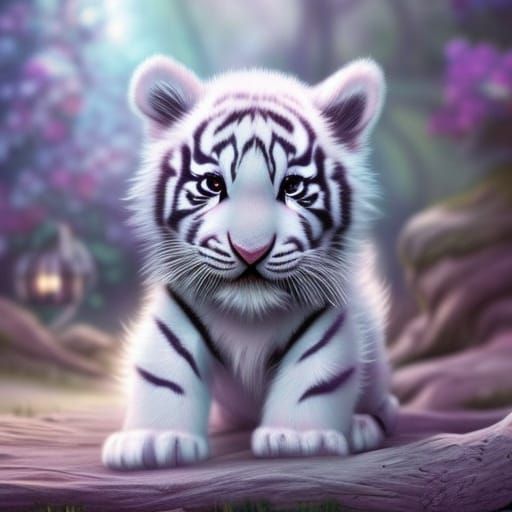 Cute white tiger cub 1