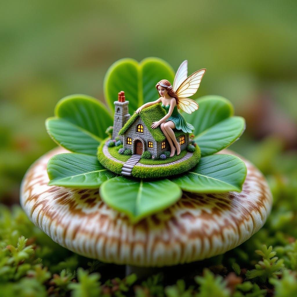 Enchanted Newgrange Fairy City in Four Leaf Clover