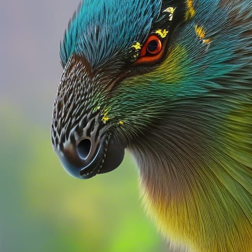 Stained Glass Swan in Splash Art Style