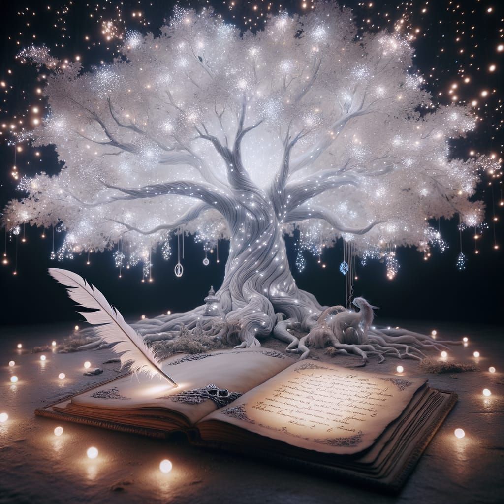 Glowing Tree of Life with Book