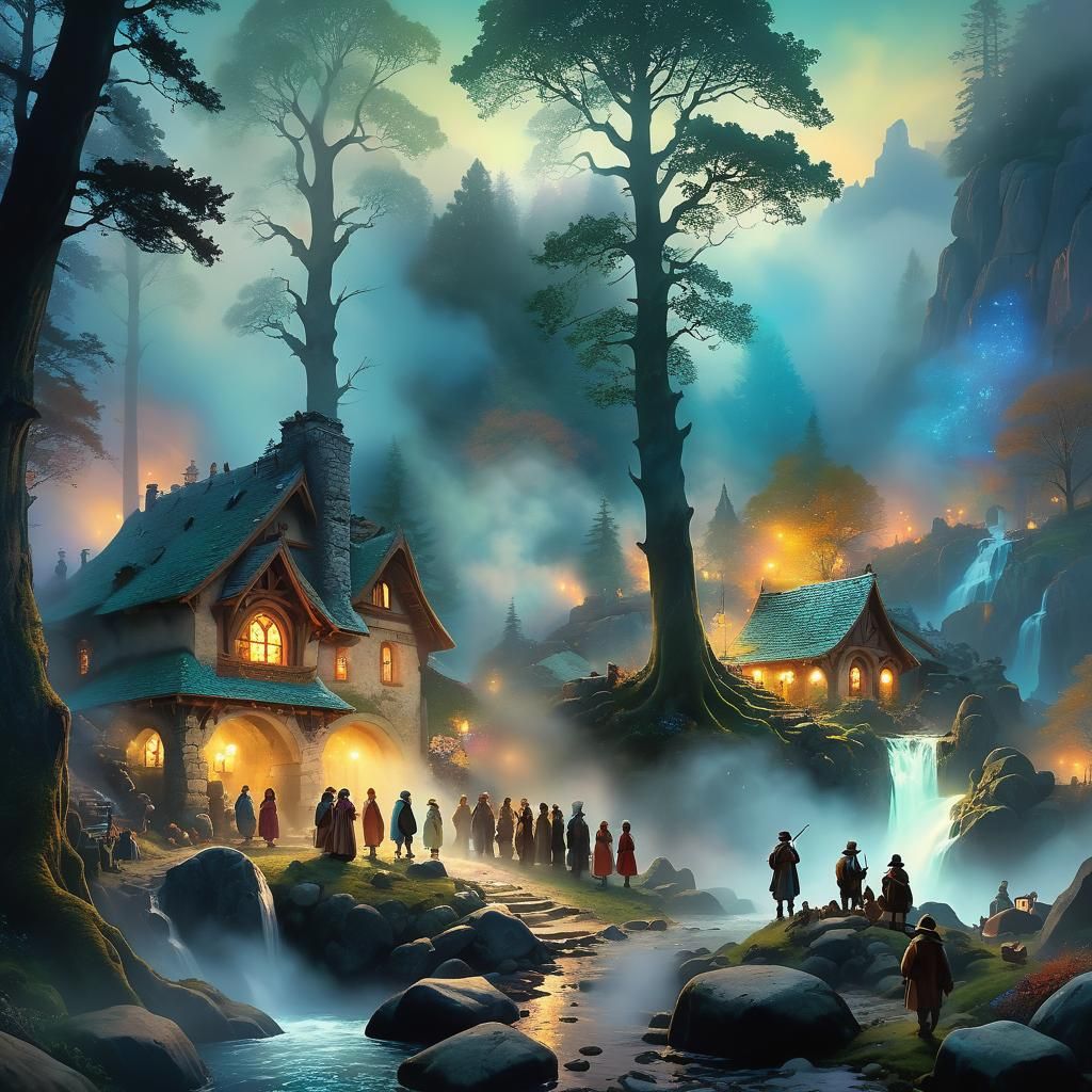 Nature Spirits Gathering in Renaissance Style