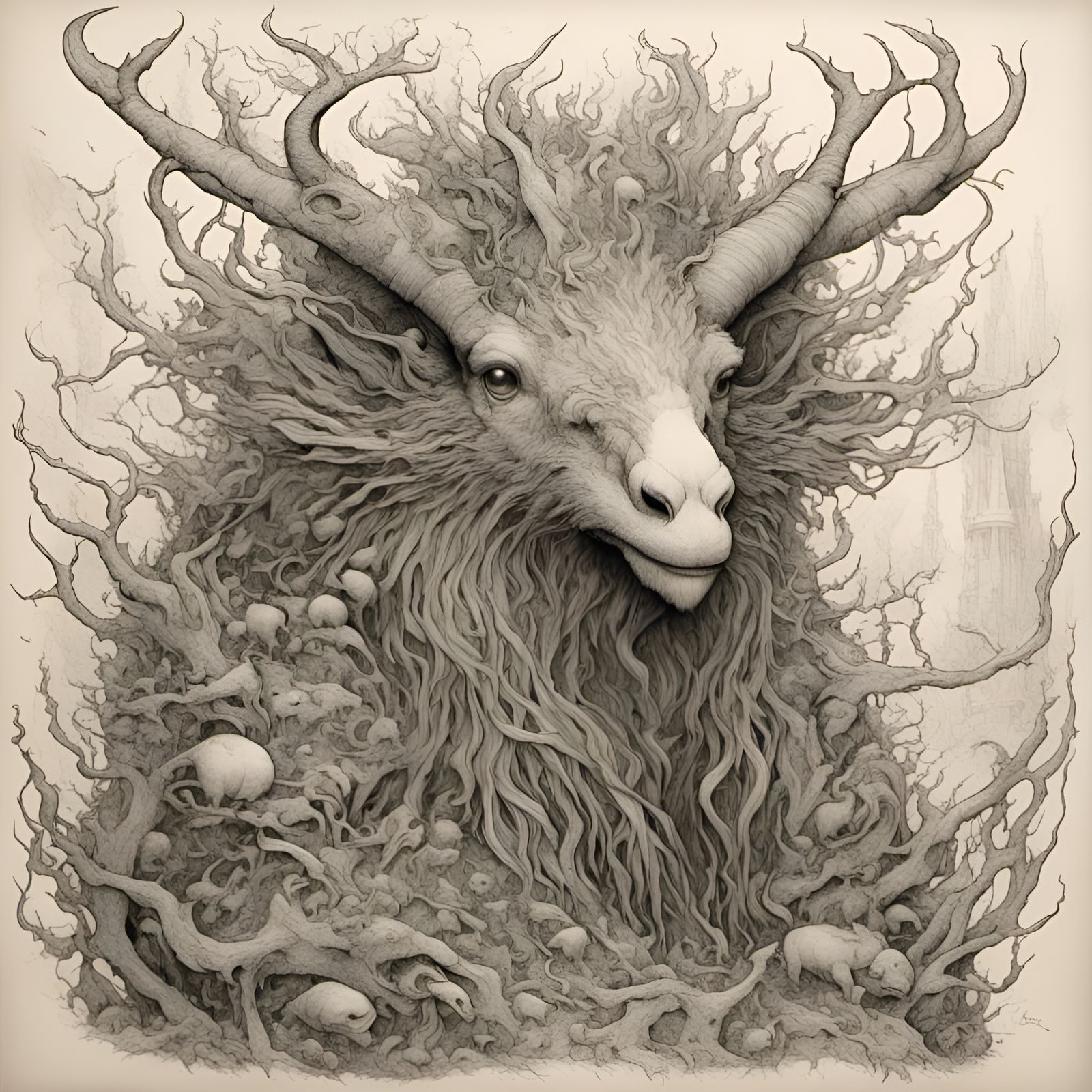 Vintage Animal Sketches in Pencil Style