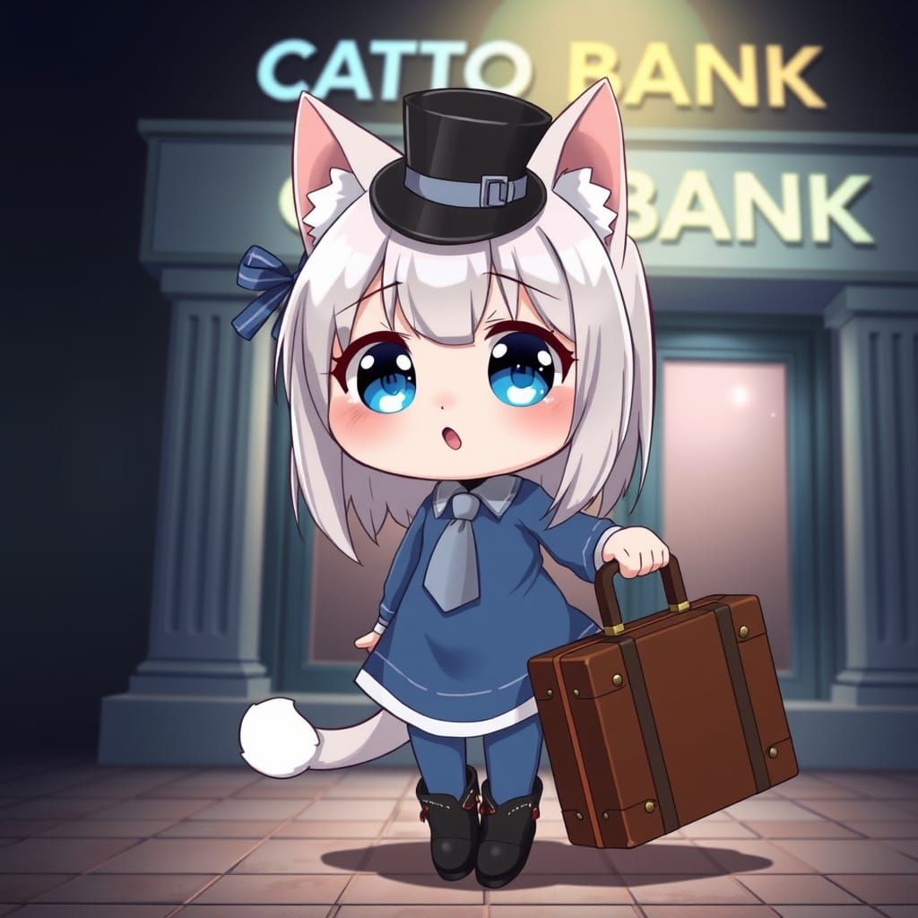 Kawaii Anime Catgirl in Moody Lighting