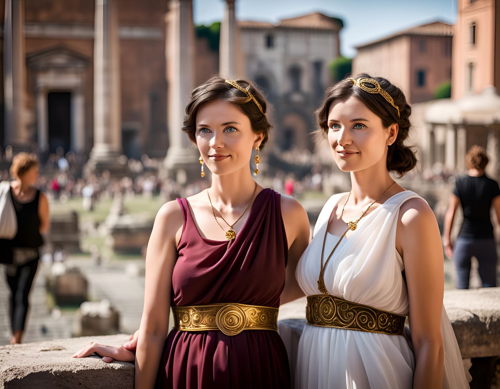 Roman Ladies in Ancient Rome Forum Photography