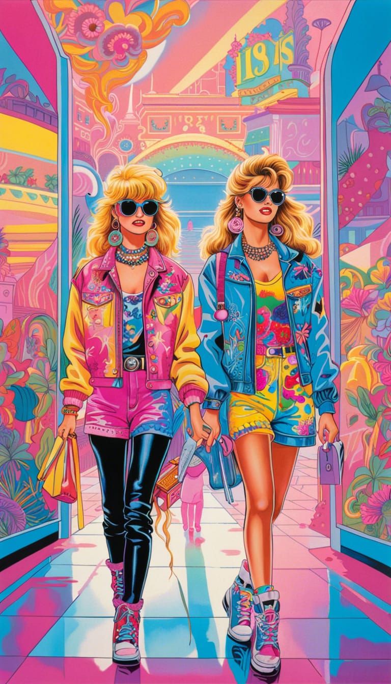 Best Friends in 80s Mall, Lisa Frank Splash Art