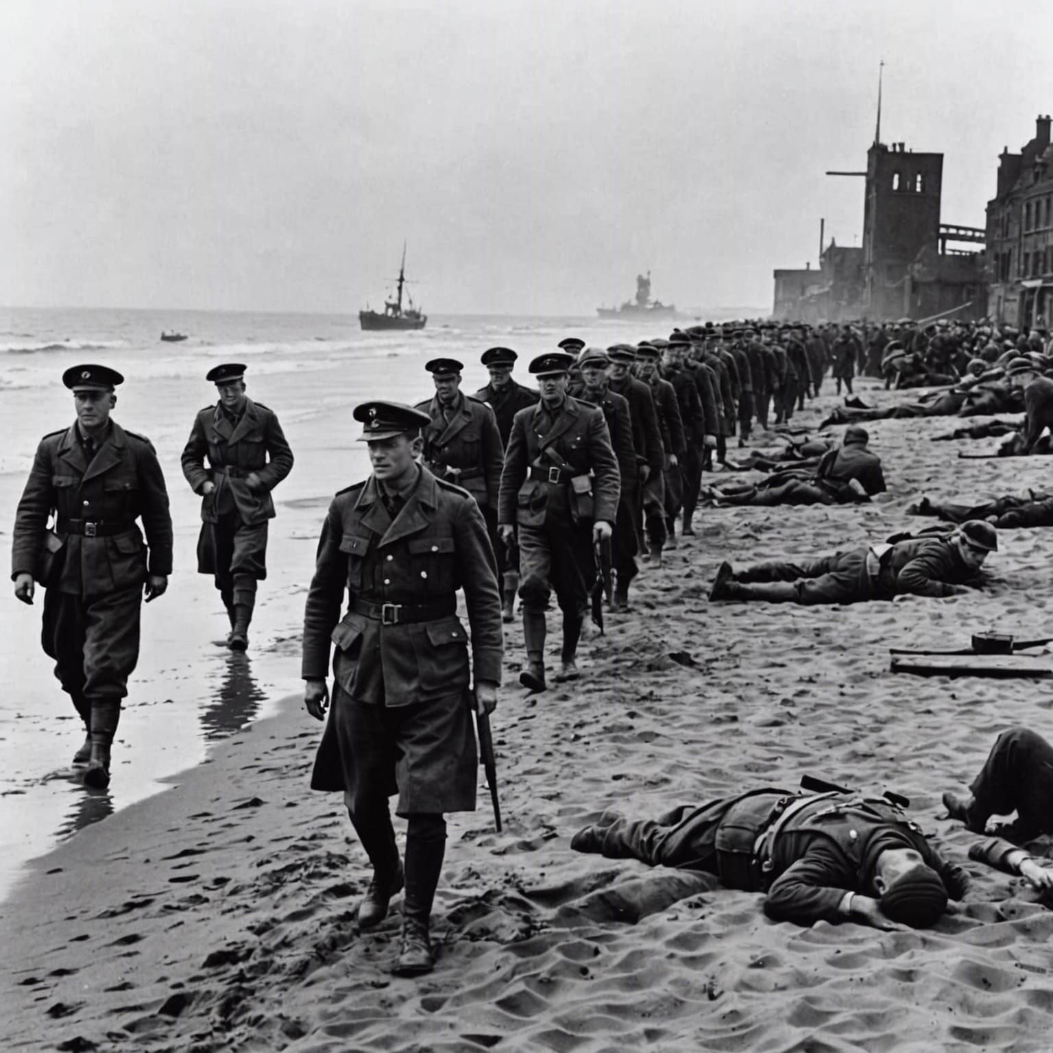 Dunkirk Beach Scene in World War II