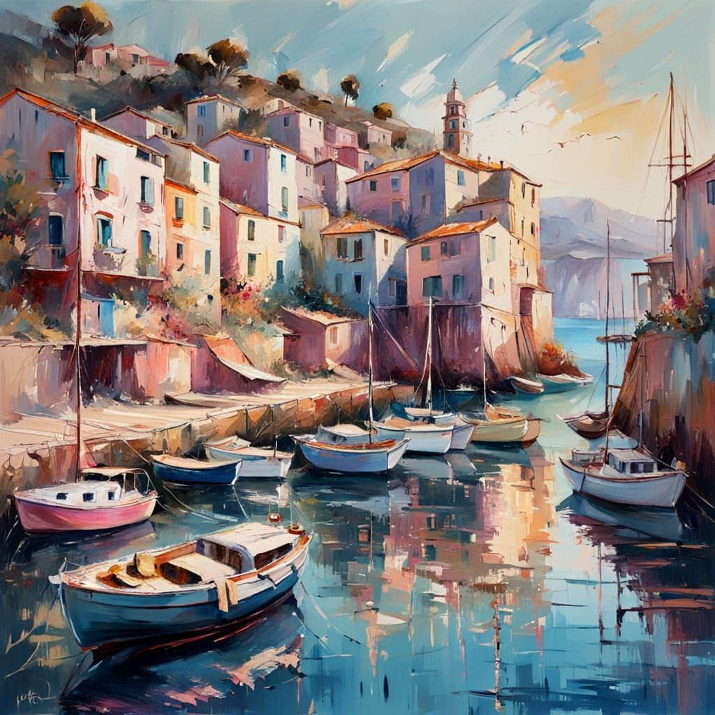 Mediterranean coastal village.
