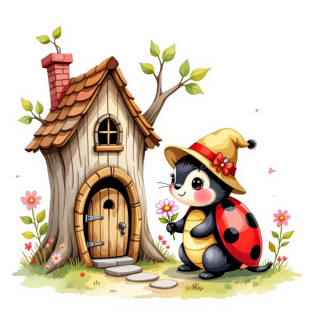 Cute Ladybug in Marjolein Bastin Style