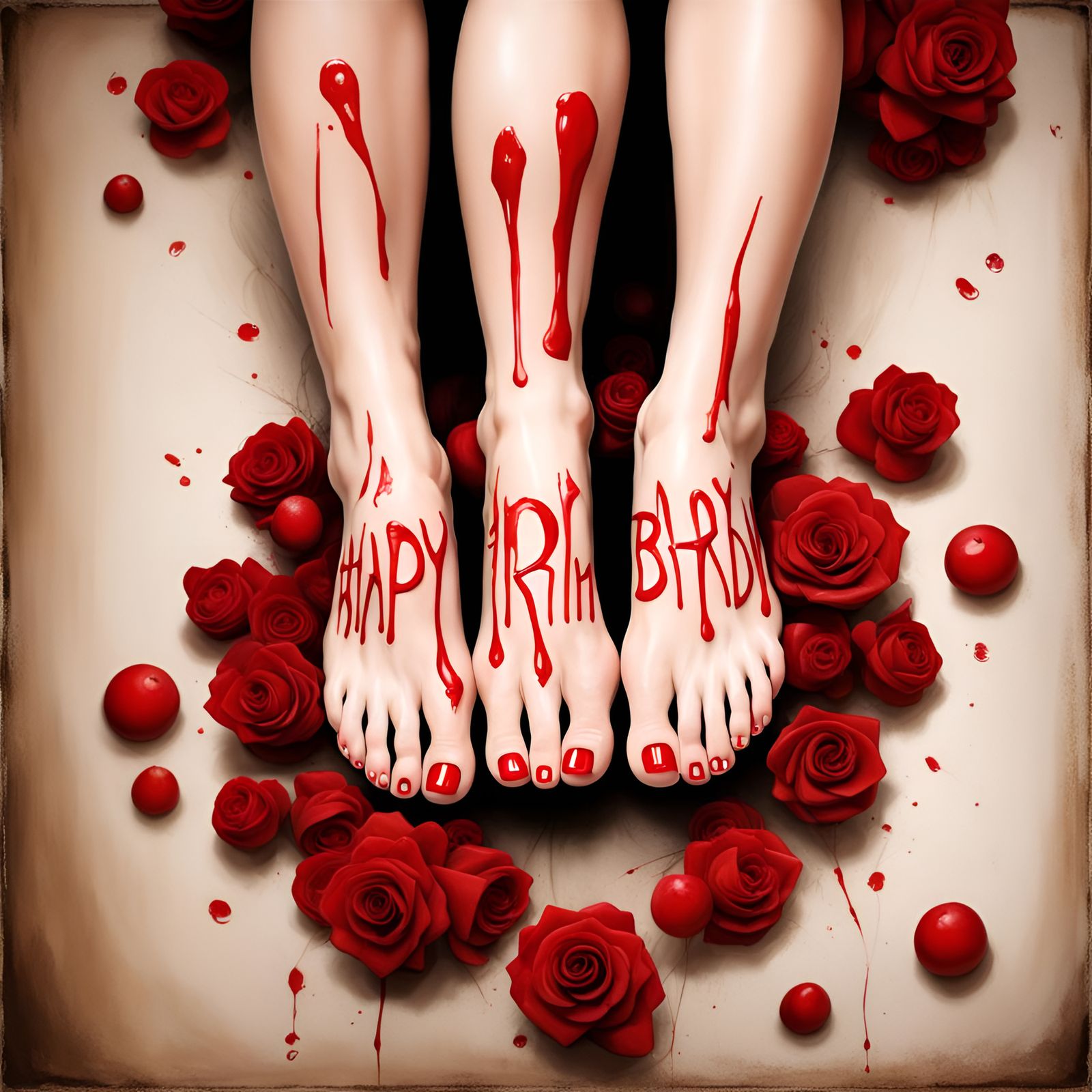 Creepy Birthday Theme on Polished Legs