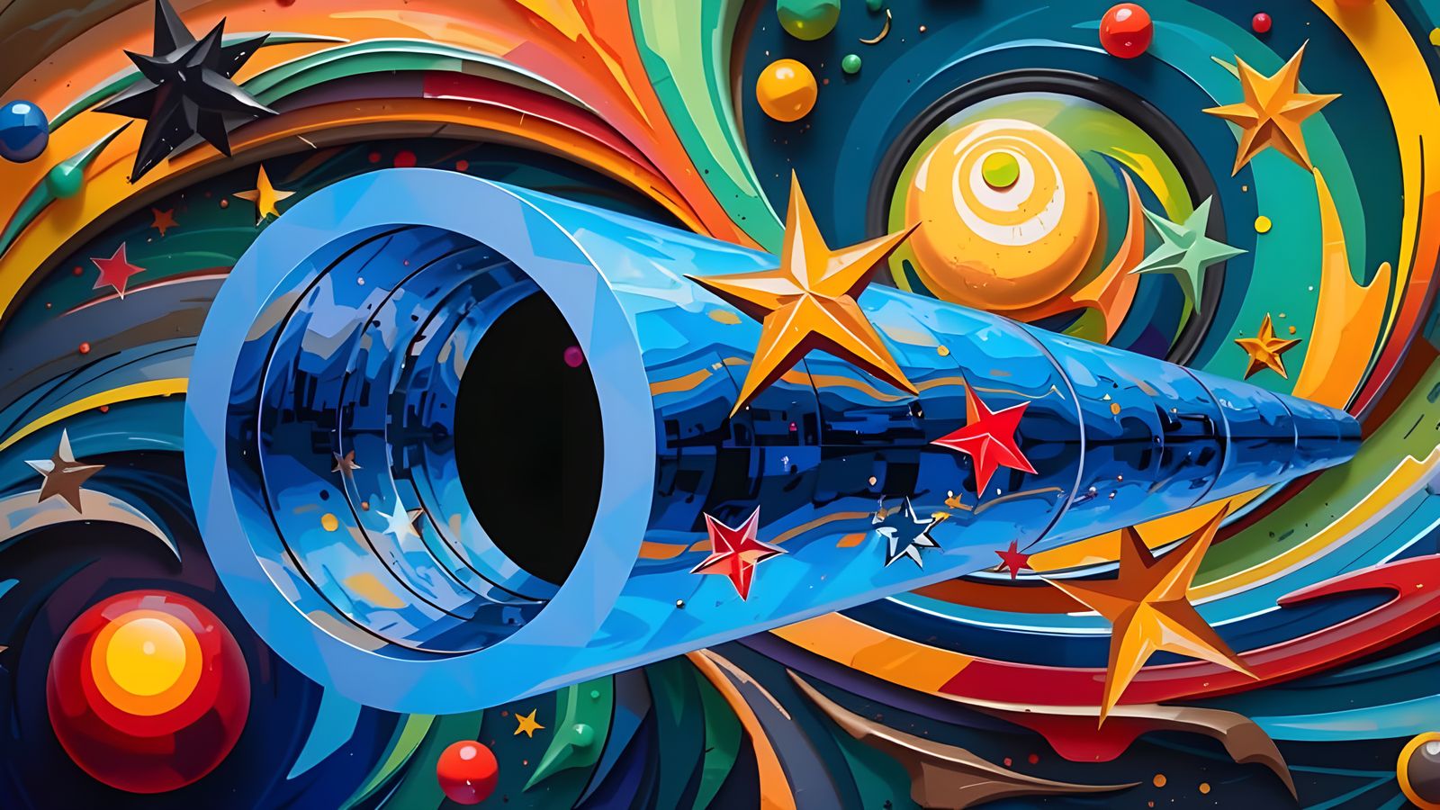 Sleek, Resplendent Roller Derby Scene in Cosmic Colors