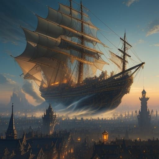 Steampunk Seahorse Airship Soars Through Clockwork Skies