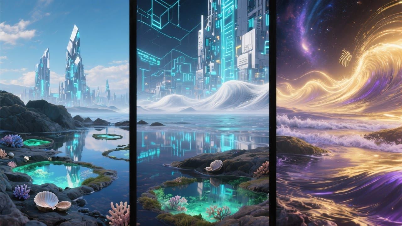 Surreal Triptych Inspired by Rush's Natural Science