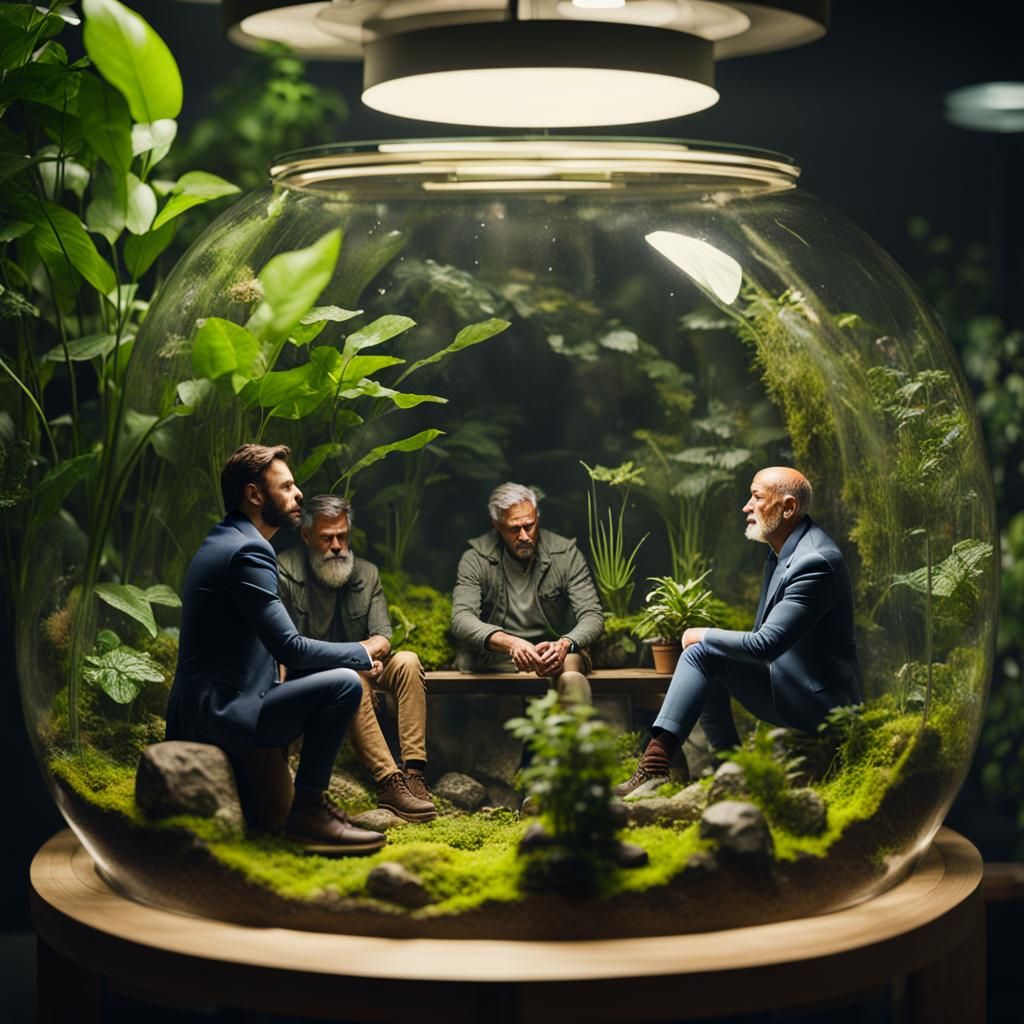 People in a Terrarium Observed by God