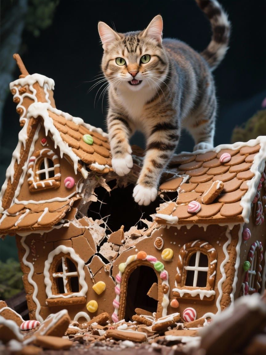 The Cat and the Gingerbread House