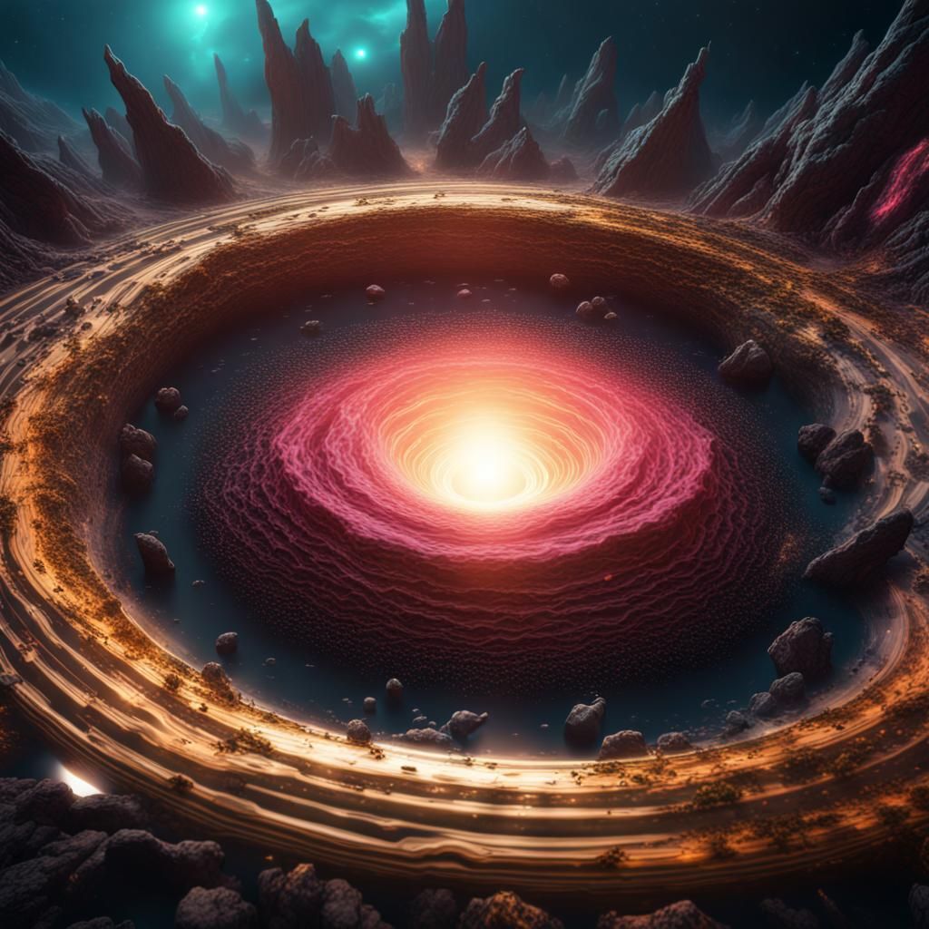 Quasar in Blackhole Dreamscape: Detailed Fantasy Art