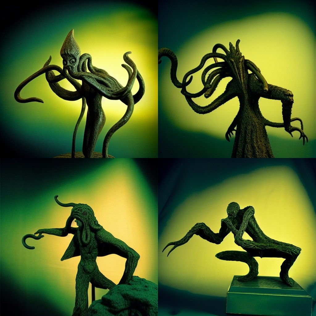 Nyarlathotep Bronze Sculpture in Gorey Style