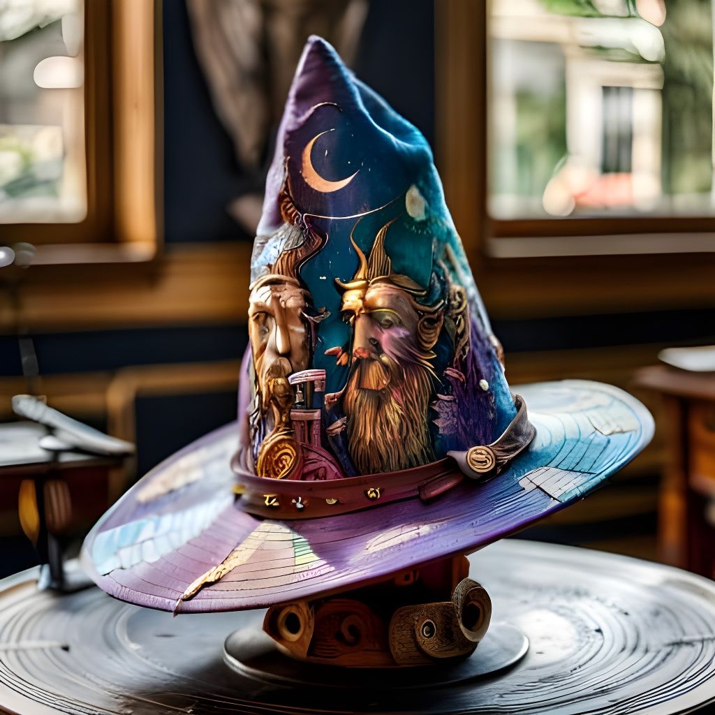 Enchanted Wizard Hat with Moons and Stars