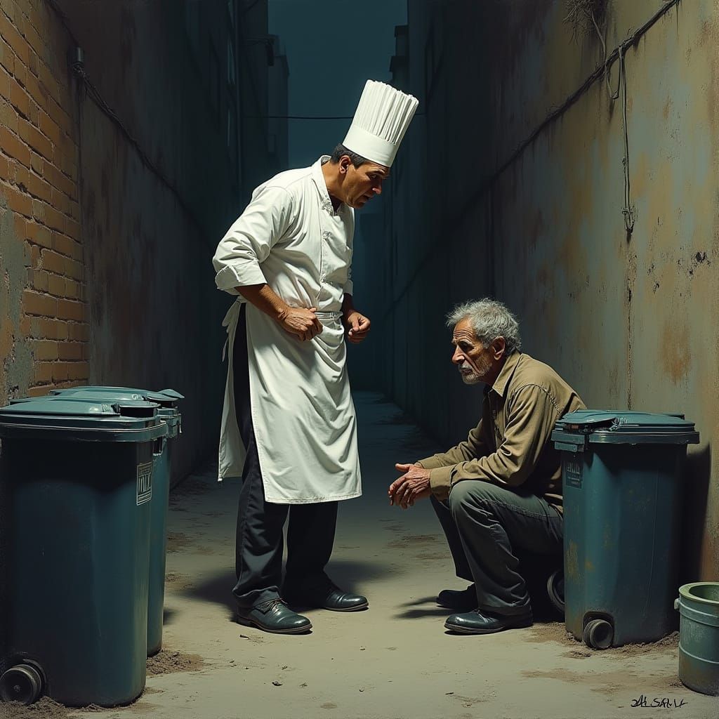 Furious Chef Yells at Homeless Couple in Gritty Alleyway Sce...