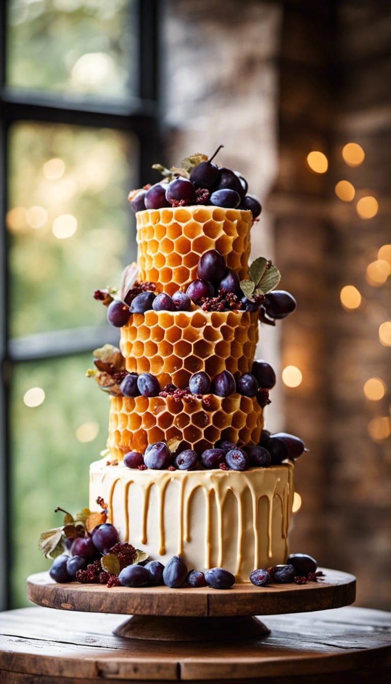 Rustic Fall Honeycomb Wedding Cake