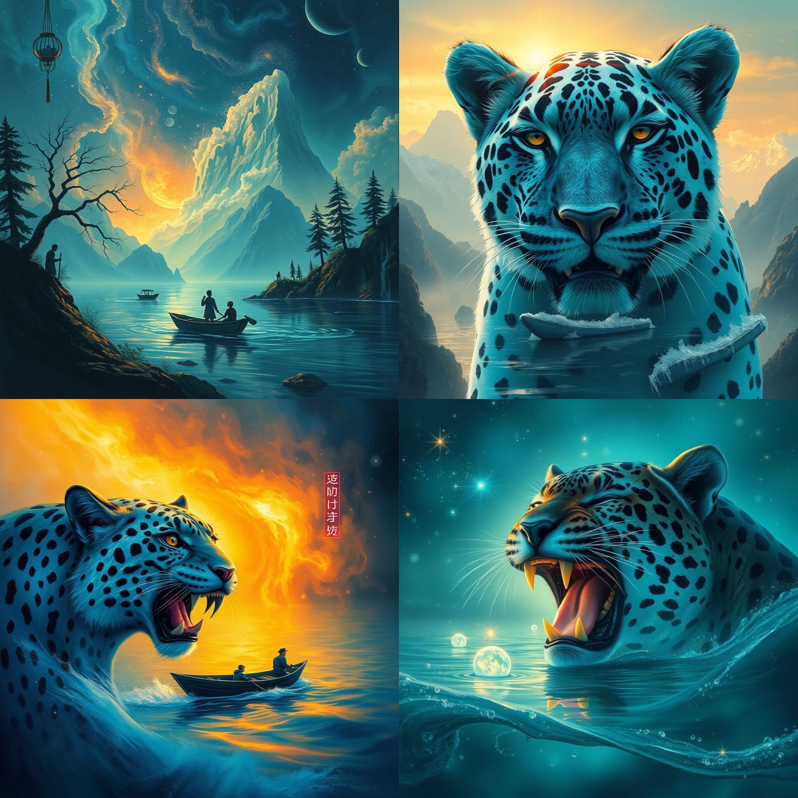 Surreal Sky Panther Embodies Time and Destiny