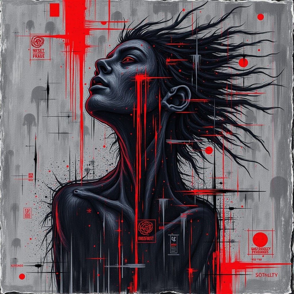 Vibrant Street Art Scene in High Contrast Color